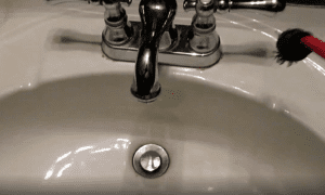 GreenSteam bathroom sink cleaning with vapor steam